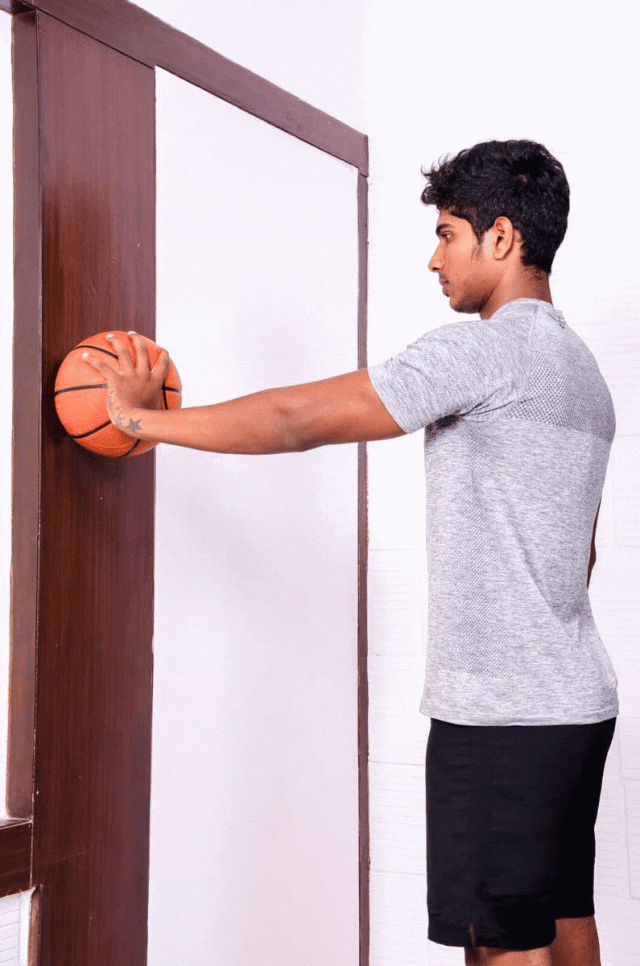 Wall ball roll for shoulder control